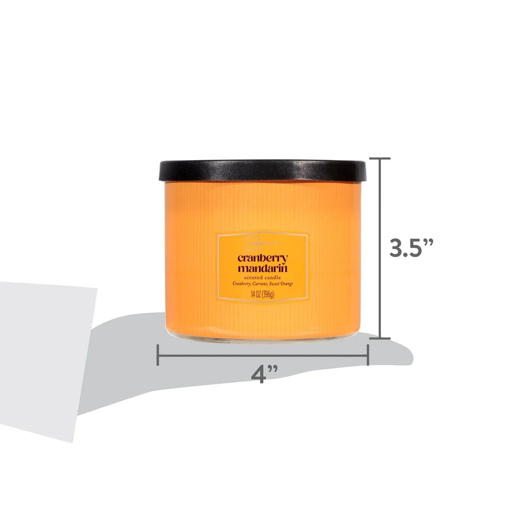 XMSJ Cranberry Mandarin Scented Candle 3 Wick Home Decor