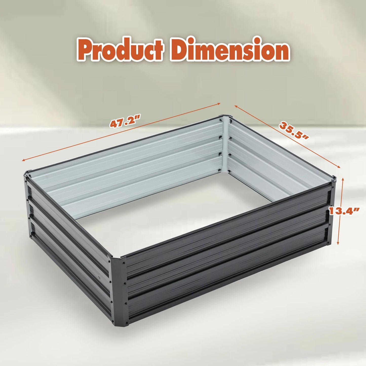 Hign-concerned Galvanized Raised Garden Bed 4x3x1ft Veggies