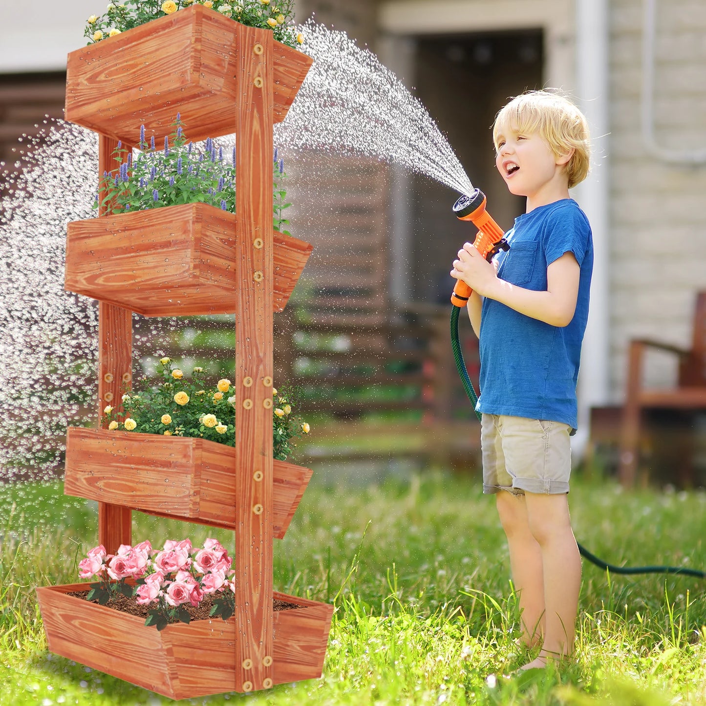 Finishing Vertical Planter Stand Ladder For Gardeners