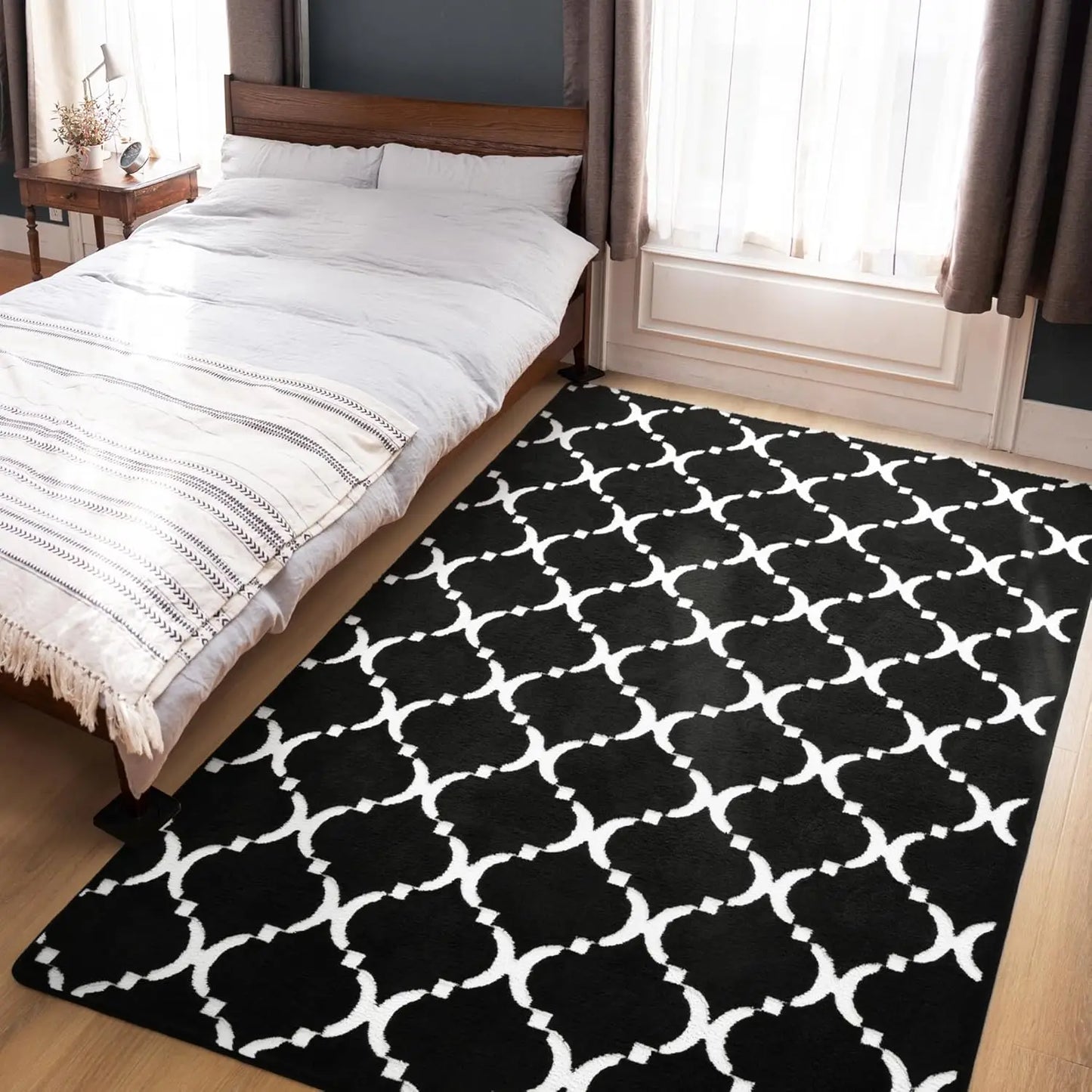 NoahasCN Shag Area Rug Memory Foam Indoor Carpet Geometric