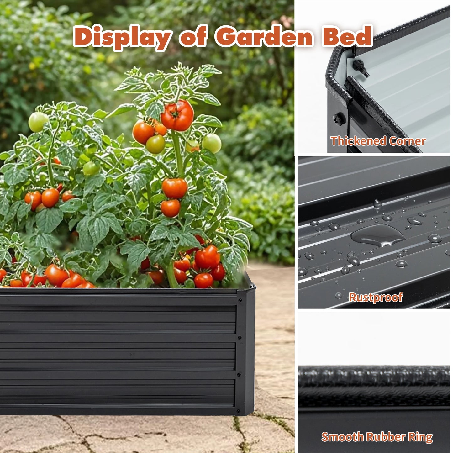 Hign-concerned Galvanized Raised Garden Bed 4x3x1ft Veggies