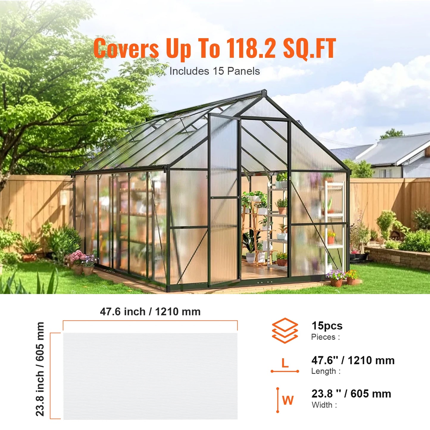 SucceBuy Polycarbonate Panels For Greenhouse Waterproof UV