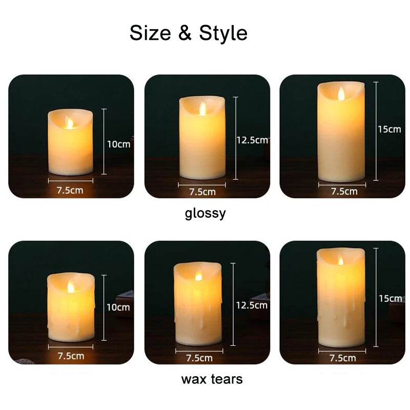 Flameless LED Candle With Remote Control By Color For Bar