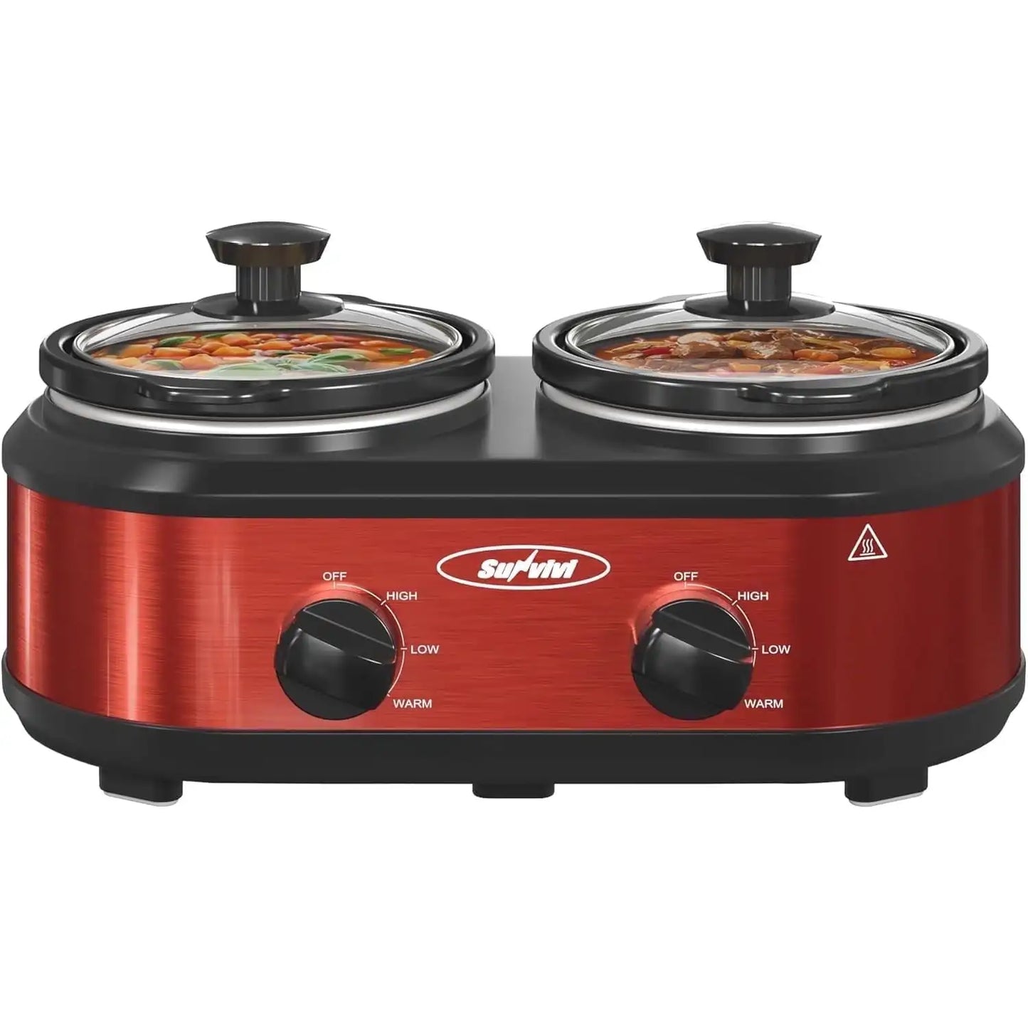Iosn Dual Pot Slow Cooker With Adjustable Temp Home Use