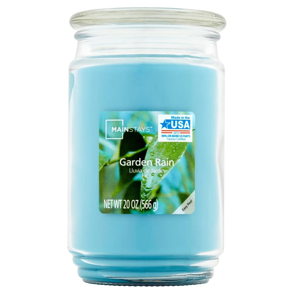 XMSJ Garden Rain Scented Candle Glass Jar Home Decor