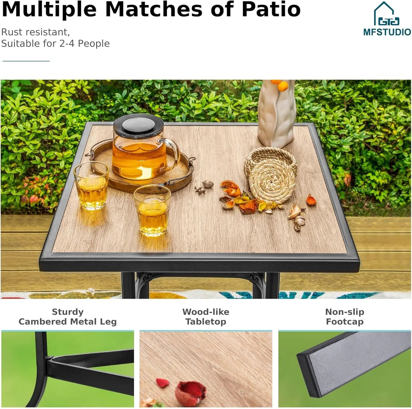Folded Outdoor High Top Bar Set Patio Table And Chairs