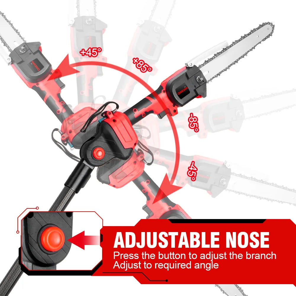 ONEVAN Brushless Pole Saw 4500W Telescoping 2.25m Pruning