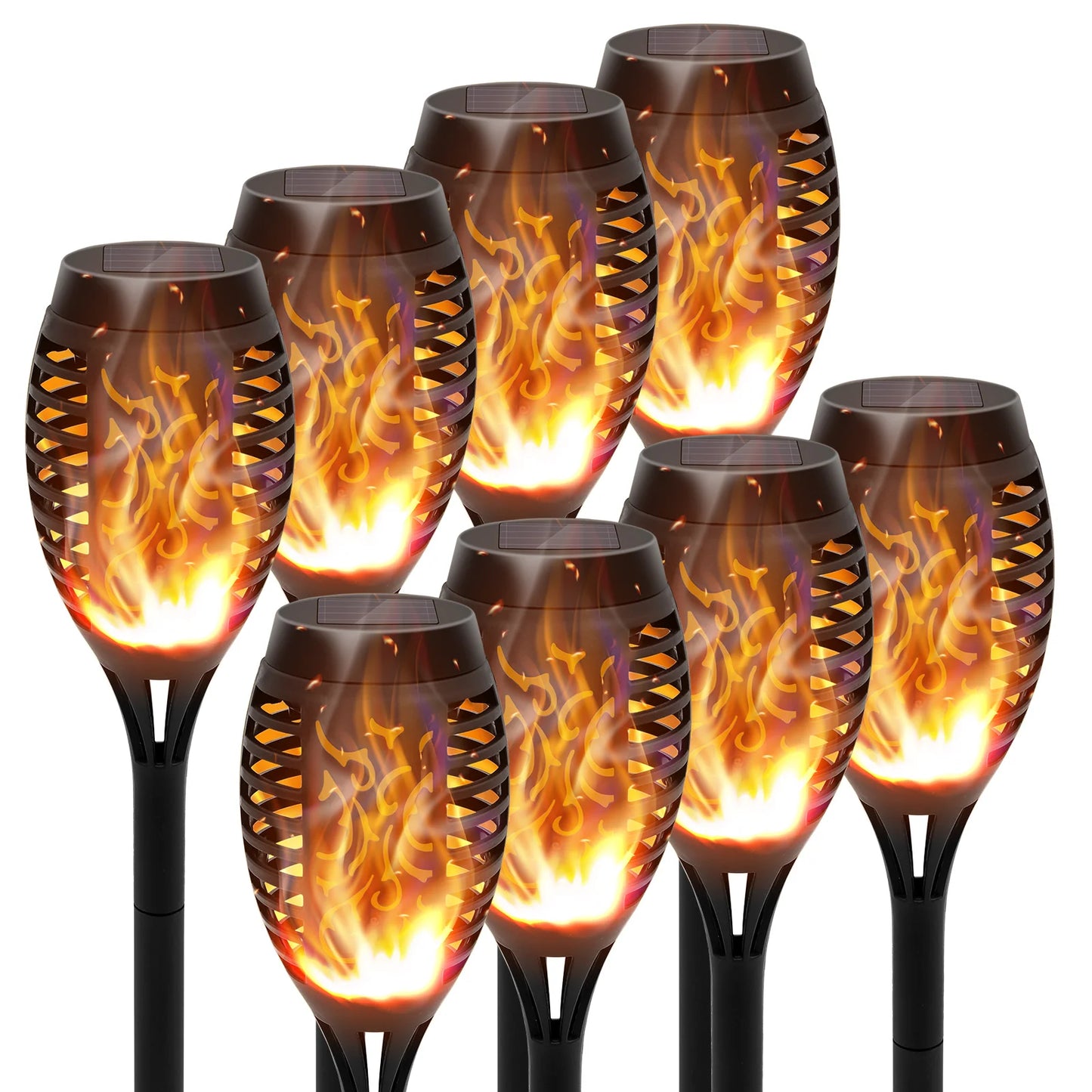 Solar Torch Lights With Flickering Flame For Garden Path