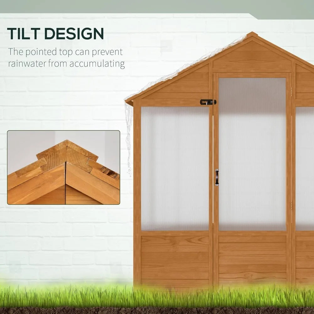 Walk In Polycarbonate Greenhouse Kit With Lockable Door