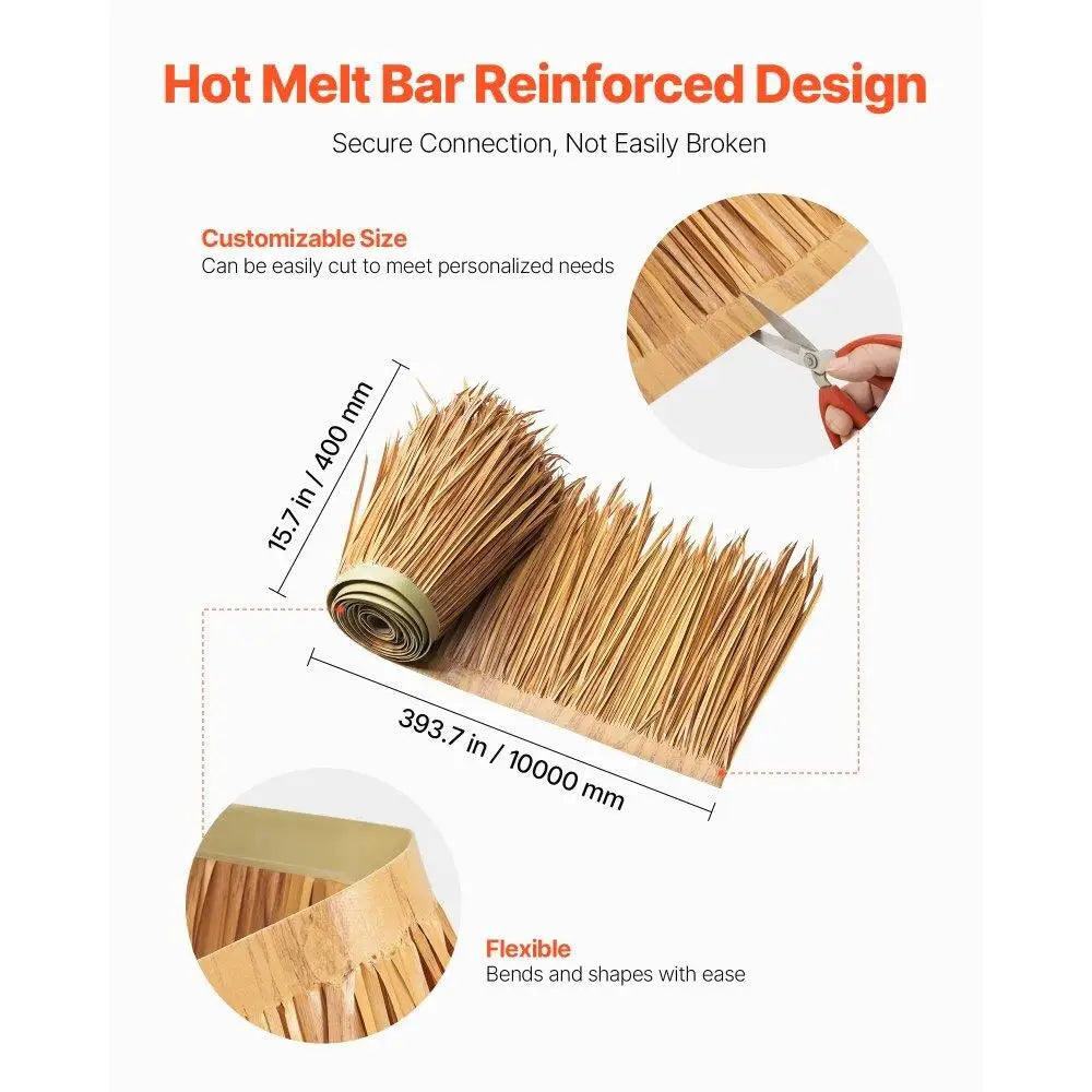 Lifelike Artificial Thatch Roof for Tiki Huts Patio Decor