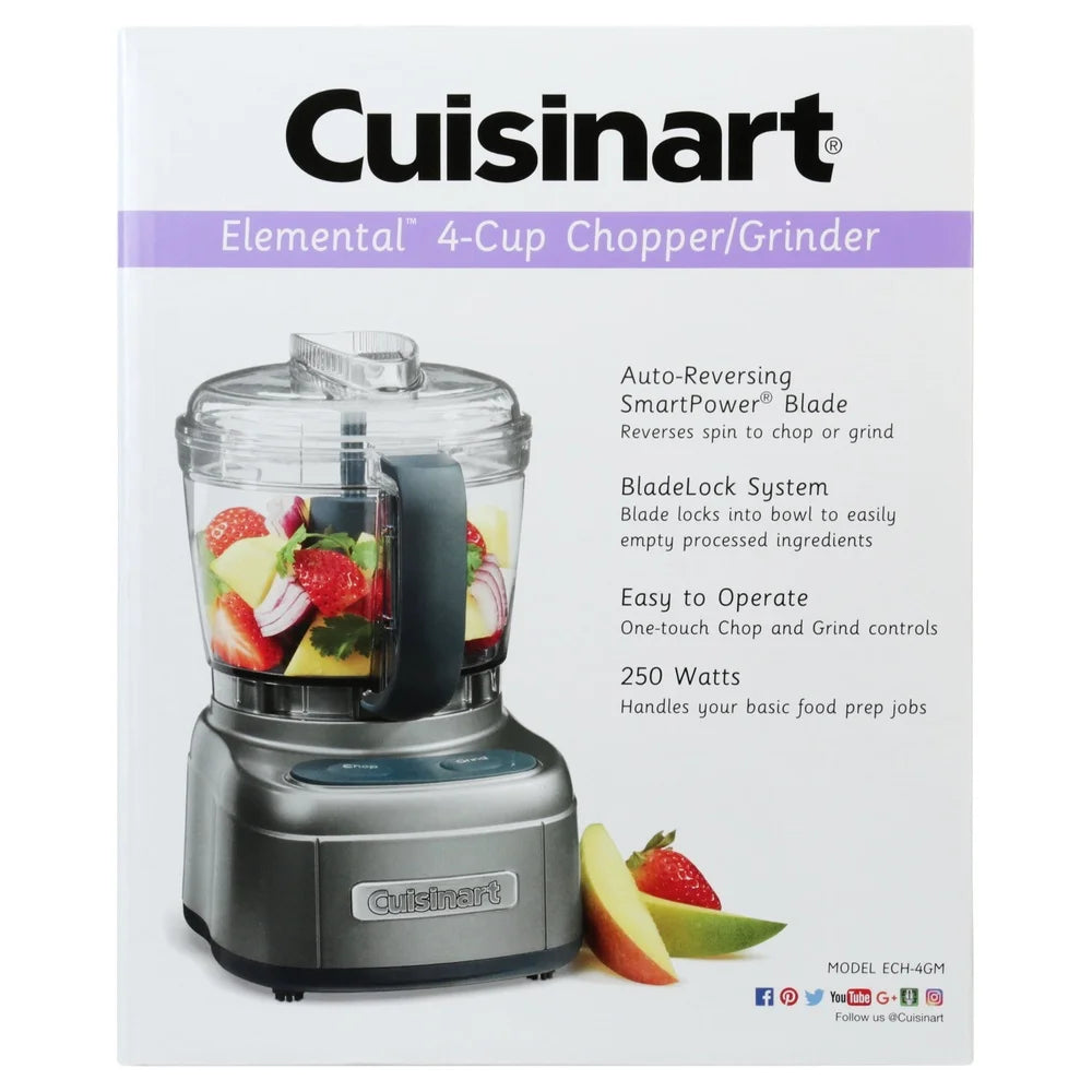 XMSJ 4 Cup Food Processor With SmartPower Blade Auto Reverse