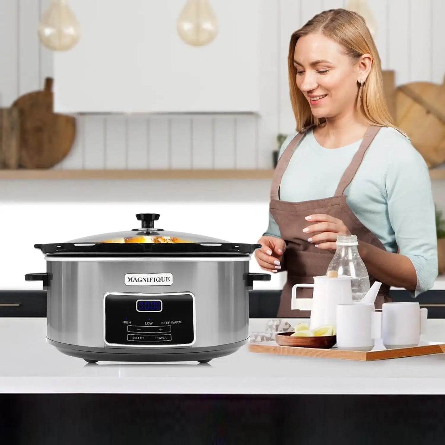 Iosn 7 Quart Programmable Slow Cooker Keep Warm For Family