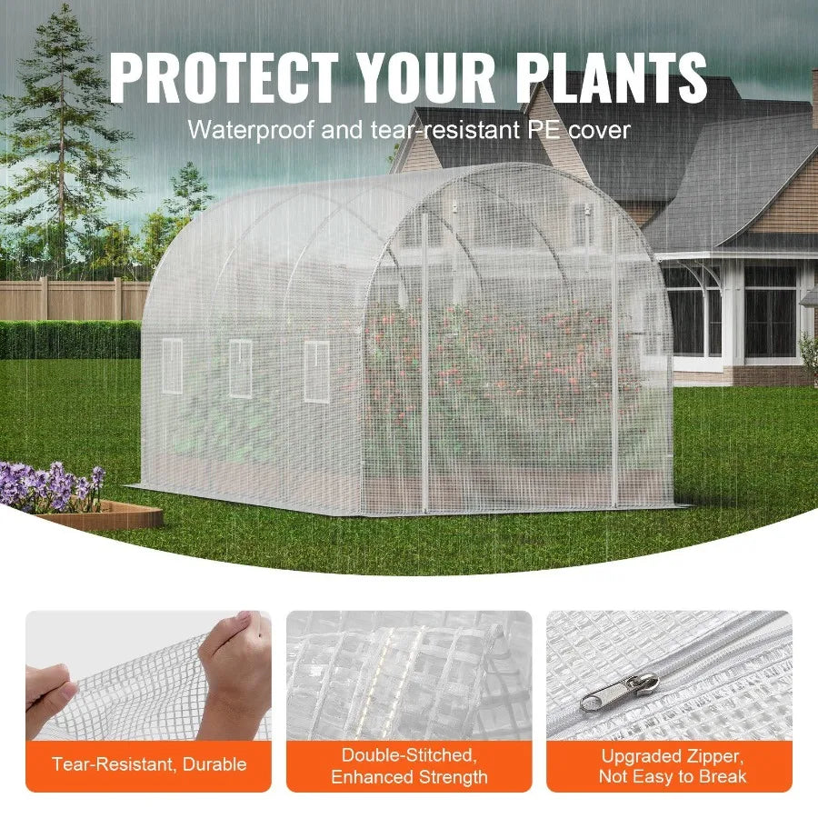 Walkin Tunnel Greenhouse Hign Galvanized Frame Gardeners