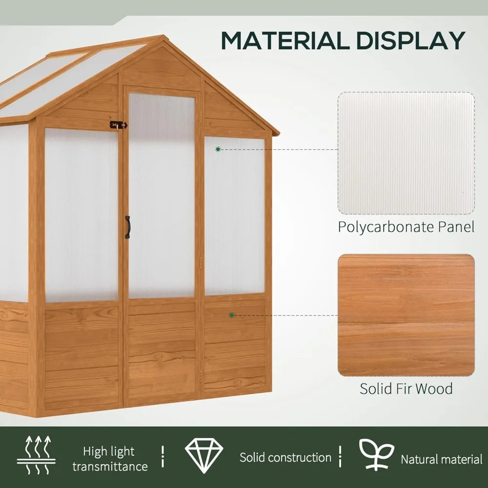 Walk In Polycarbonate Greenhouse Kit With Lockable Door