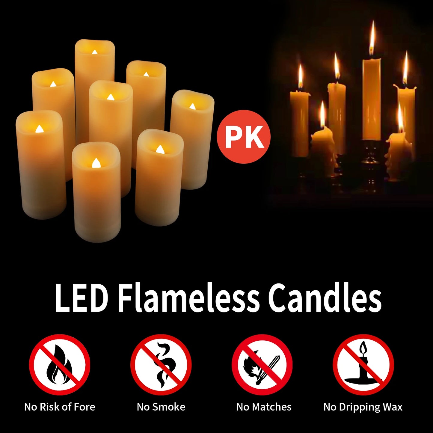 Hign-concerned Flameless LED Candles 12Pcs Remote Wedding