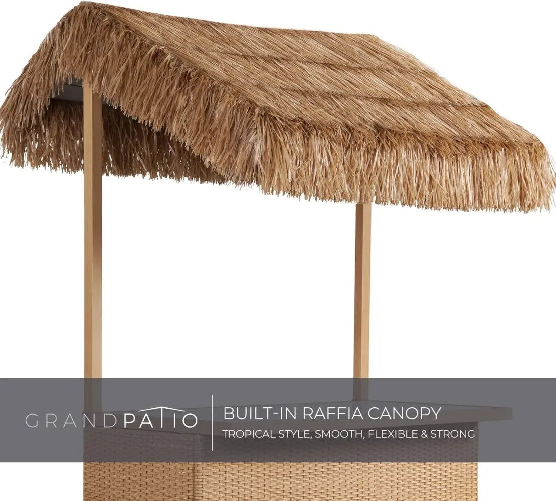 Patio Tiki Bar Set MKDKH With Ceramic Top And Canopy