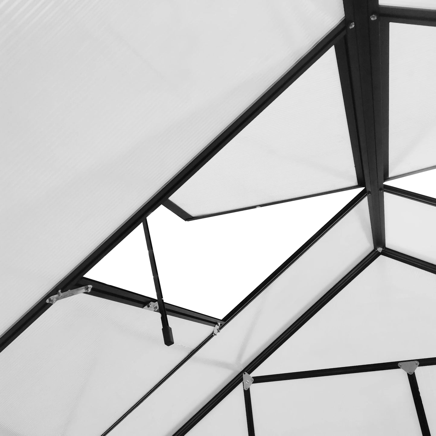Outsunny Polycarbonate Walk In Greenhouse Kit Sliding Door