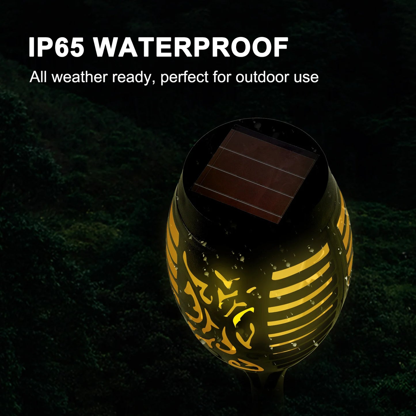 Solar Torch Lights With Flickering Flame For Garden Path
