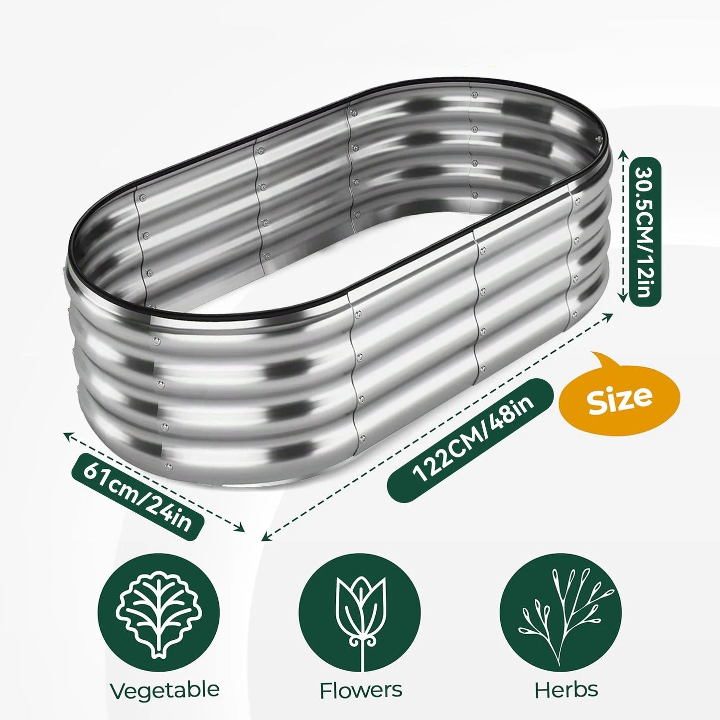 Choice Galvanized Raised Garden Bed Kit Planter Box
