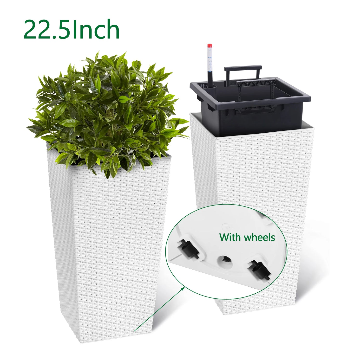 Twister CK Outdoor Planters 16 Inch 2 Pack Water Gauge Tray