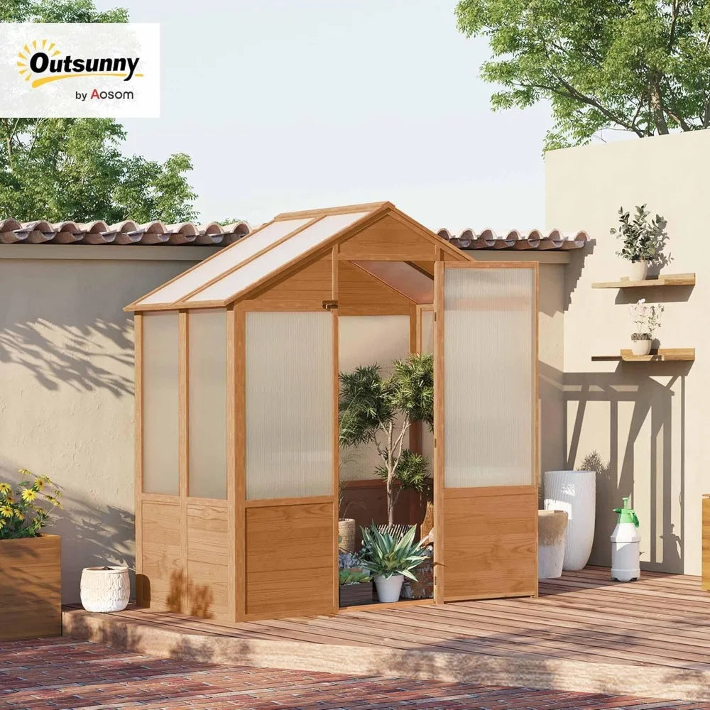 Walk In Polycarbonate Greenhouse Kit With Lockable Door