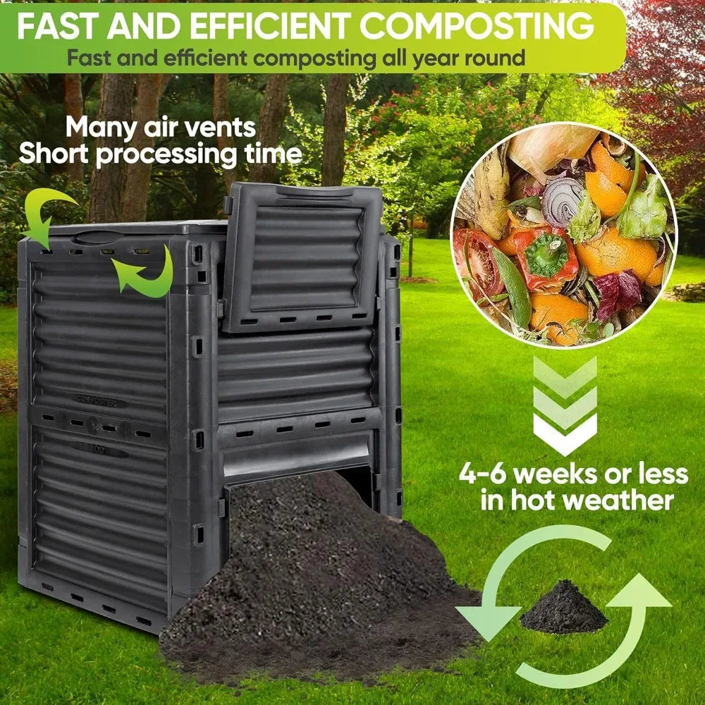 BPA Free Garden Compost Bin Large Outdoor Easy Assembly