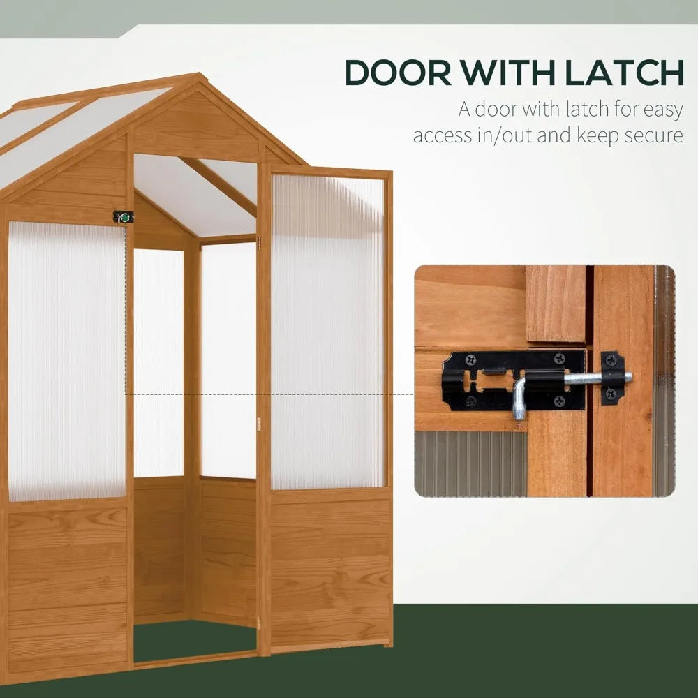 Walk In Polycarbonate Greenhouse Kit With Lockable Door