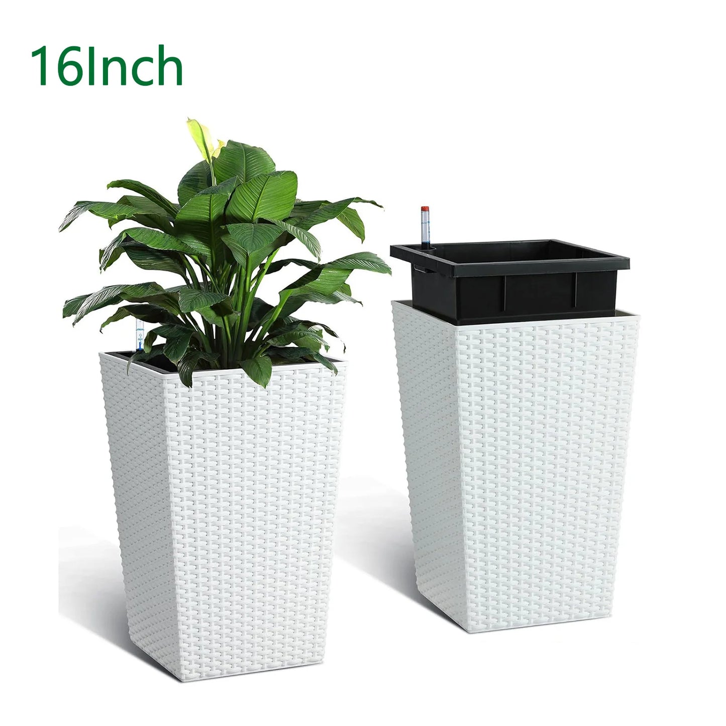 Twister CK Outdoor Planters 16 Inch 2 Pack Water Gauge Tray