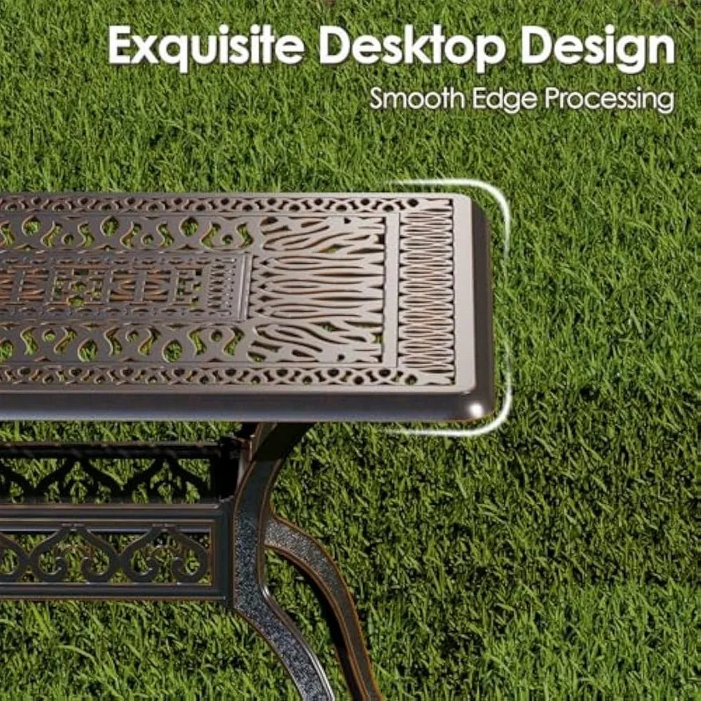 Angduo Outdoor 6 Chairs Patio Table Set Aluminum Umbrella