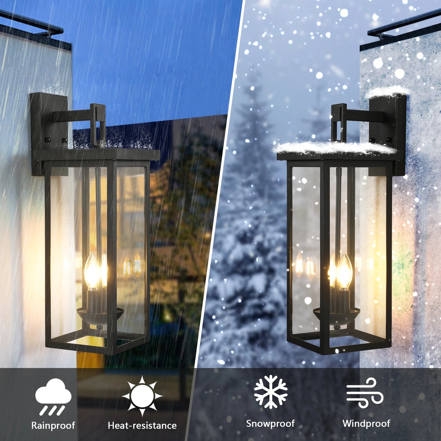 Matte Black Outdoor Wall Lantern Dusk To Dawn Sensor