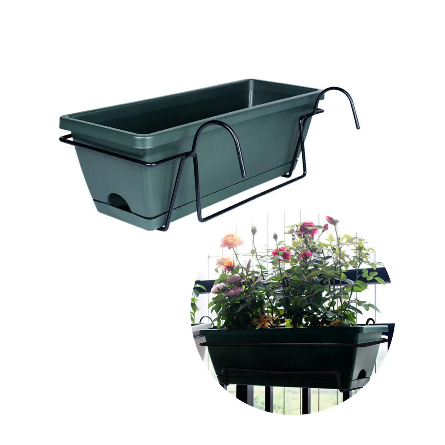 Homyl Hanging Planter For Balcony Railing Garden Window Box
