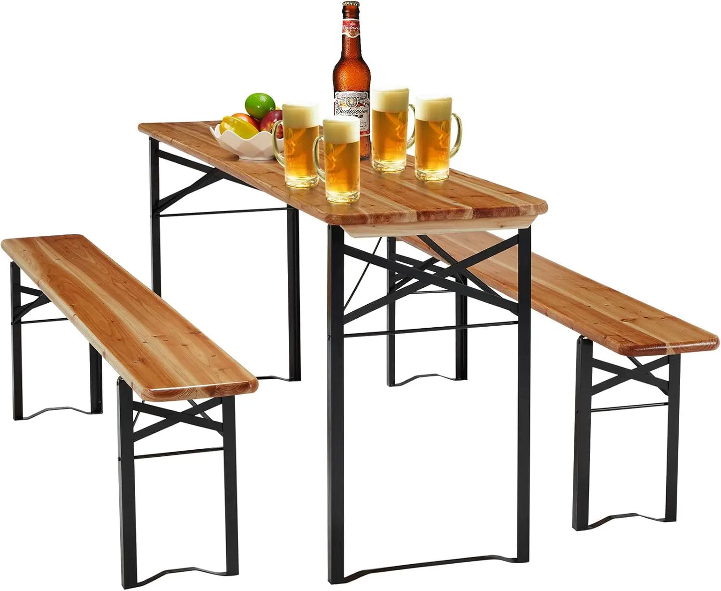 Guangbai Picnic Table Outdoor Bench Set Heavy Duty Garden