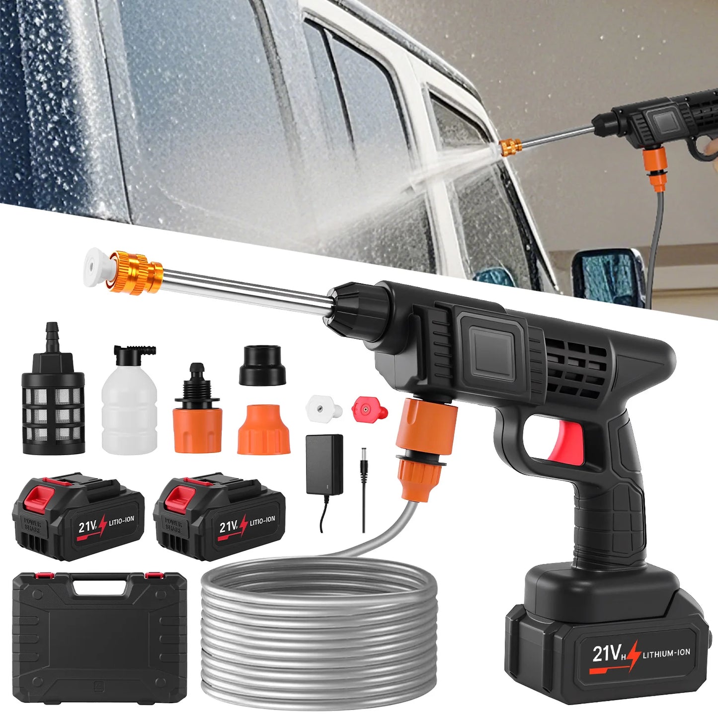 Cordless Pressure Washer 3In1 Nozzle Hign-concerned 435PSI