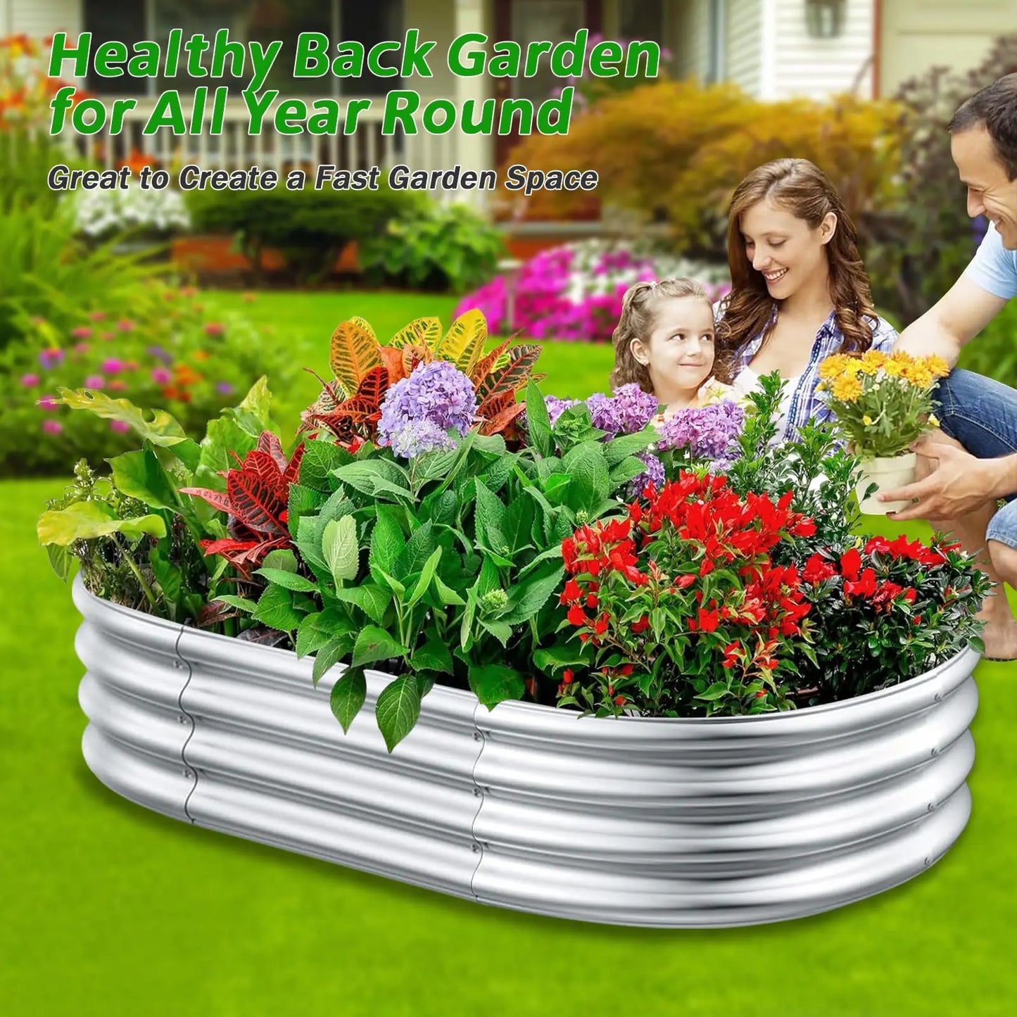 Choice Galvanized Raised Garden Bed Kit Planter Box