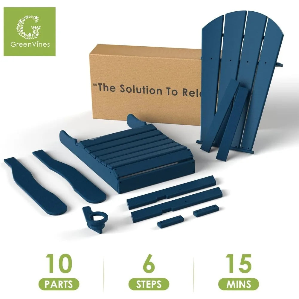 Angduo Folding Adirondack Chairs Set of 2 With Cup Holder