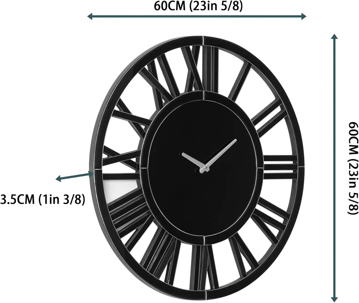 Hign-concerned Wall Clock With Roman Numerals And Mirror