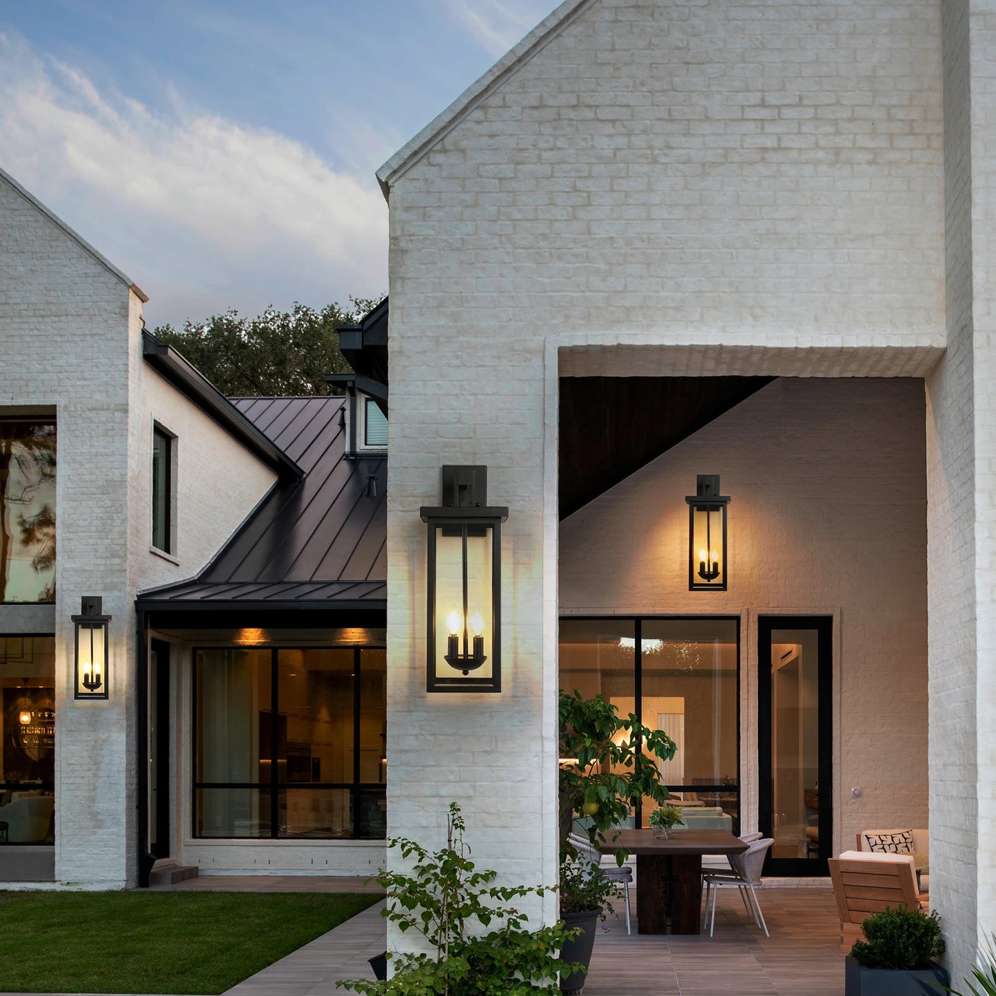 Matte Black Outdoor Wall Lantern Dusk To Dawn Sensor