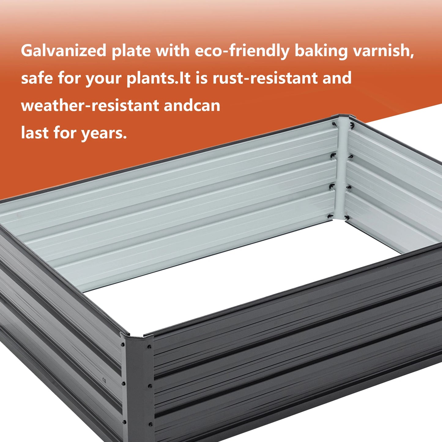 Hign-concerned Galvanized Raised Garden Bed 4x3x1ft Veggies