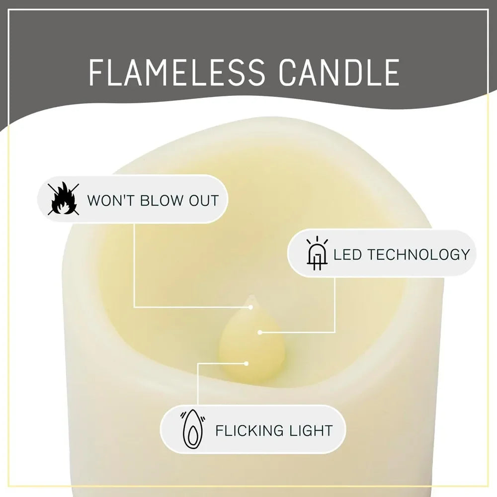 3Pc LED Flameless Candles With Remote For Christmas Party