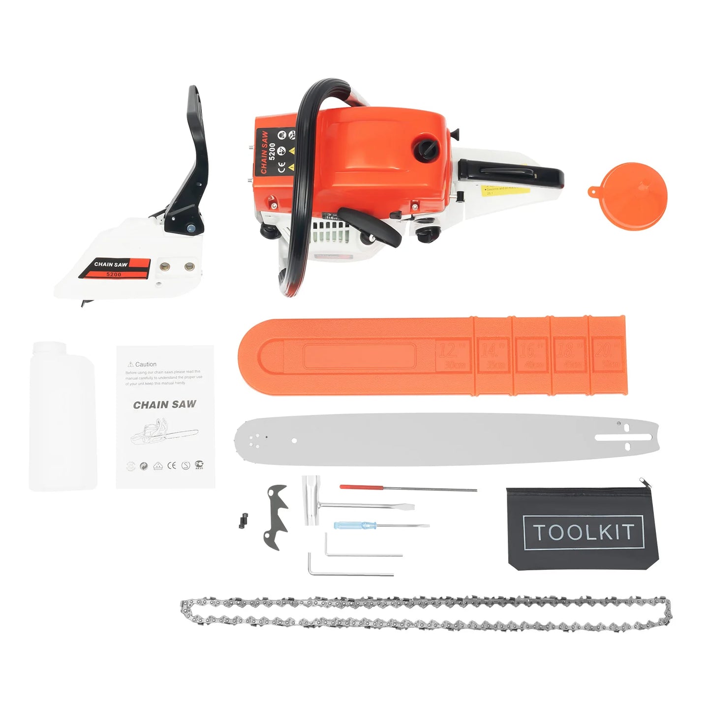 Hign-concerned Gas Powered Chainsaw Pro 52cc 2000W Tool Bag