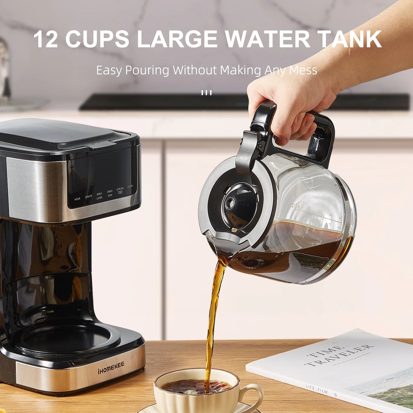 Yabano Programmable Drip Coffee Maker 12 Cup Iced Coffee