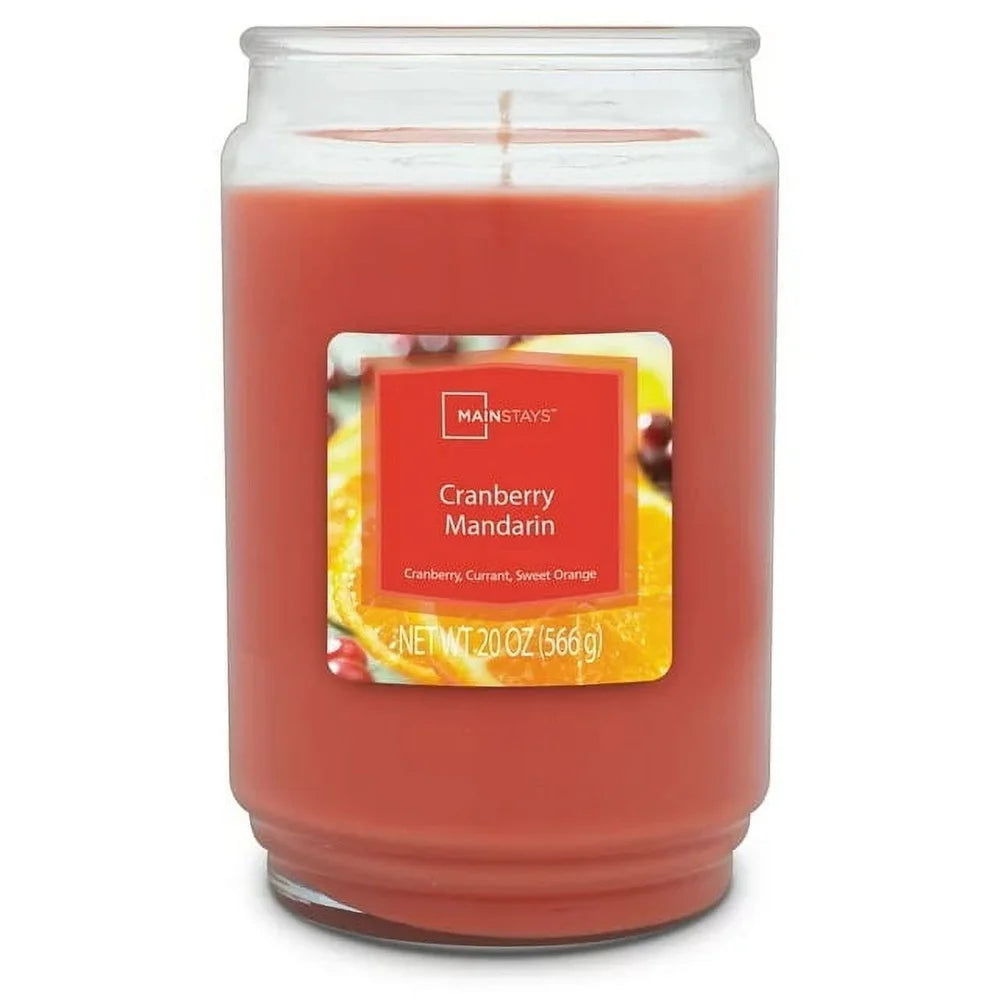 XMSJ Cranberry Mandarin Scented Glass Jar Candle Gift