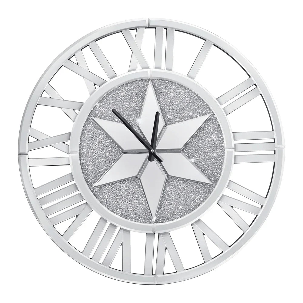 LUVODI Round Wall Clock Mirror With Roman Numerals
