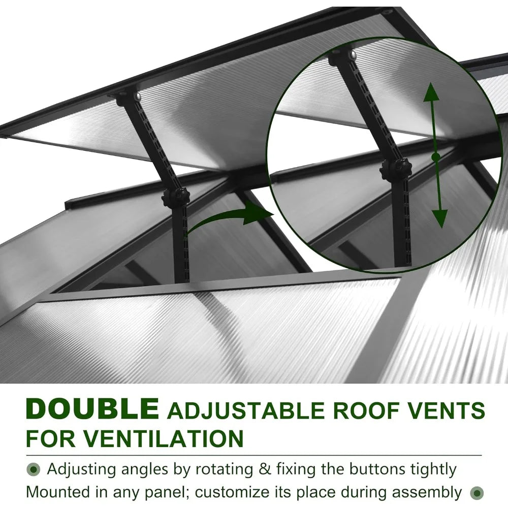Backy Polycarbonate Aluminum Greenhouse With Vents