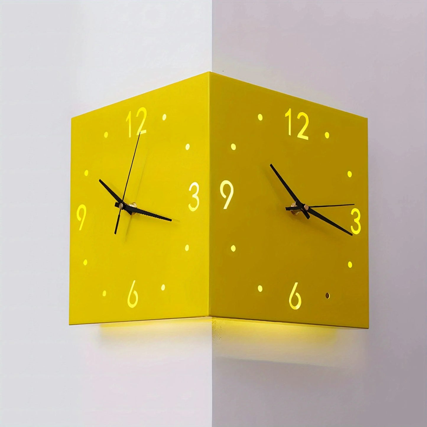 Combination Corner Modern Double Sided Luminous Wall Clock