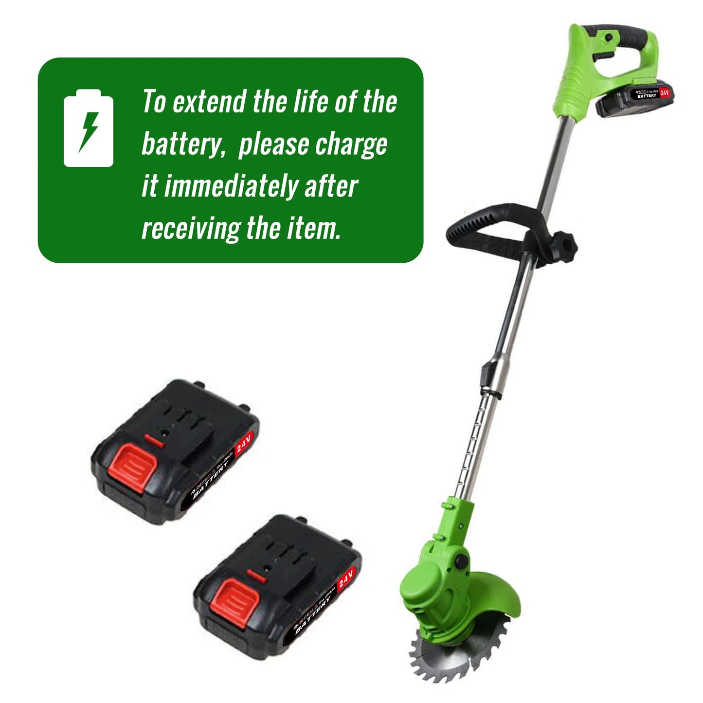 Cordless Weed Trimmer 2-In-1 Electric Brush Cutter For Yard