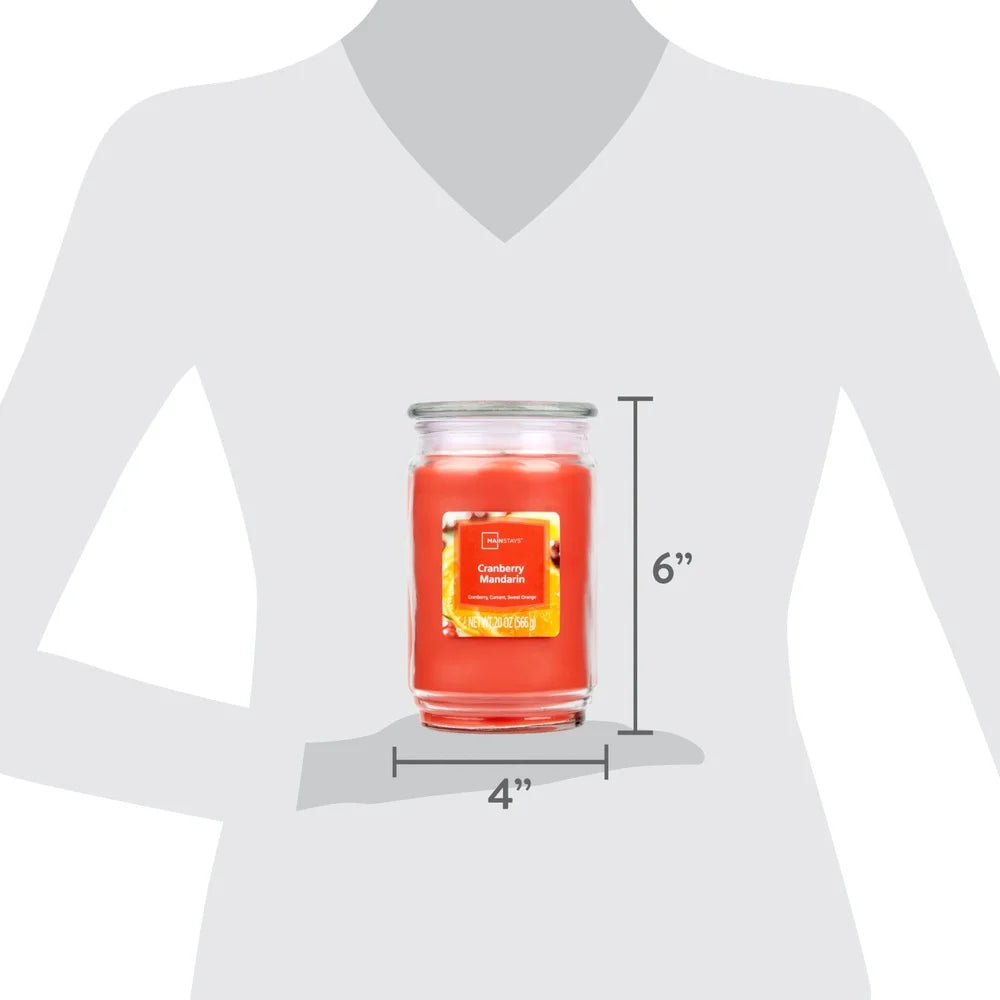 XMSJ Cranberry Mandarin Scented Glass Jar Candle Gift
