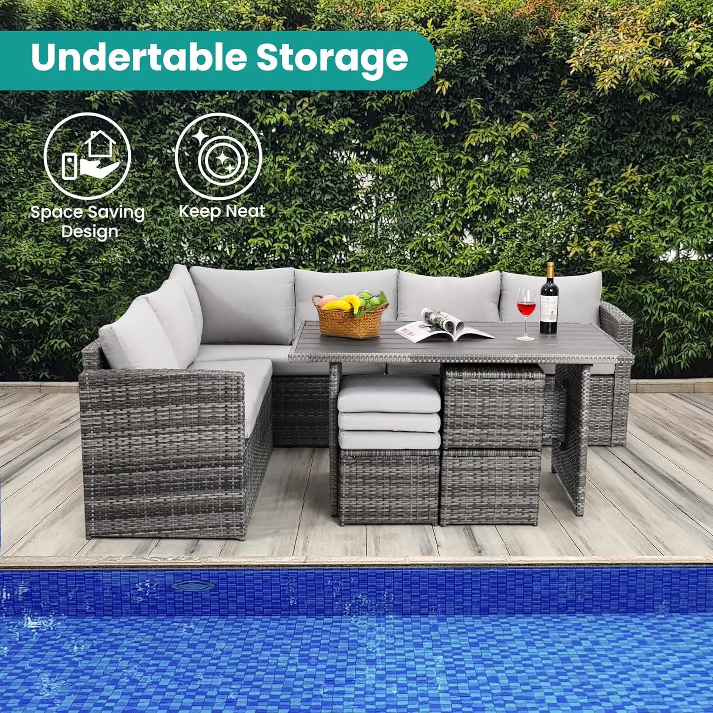 Angduo 7 Piece Outdoor Patio Set All Weather Wicker