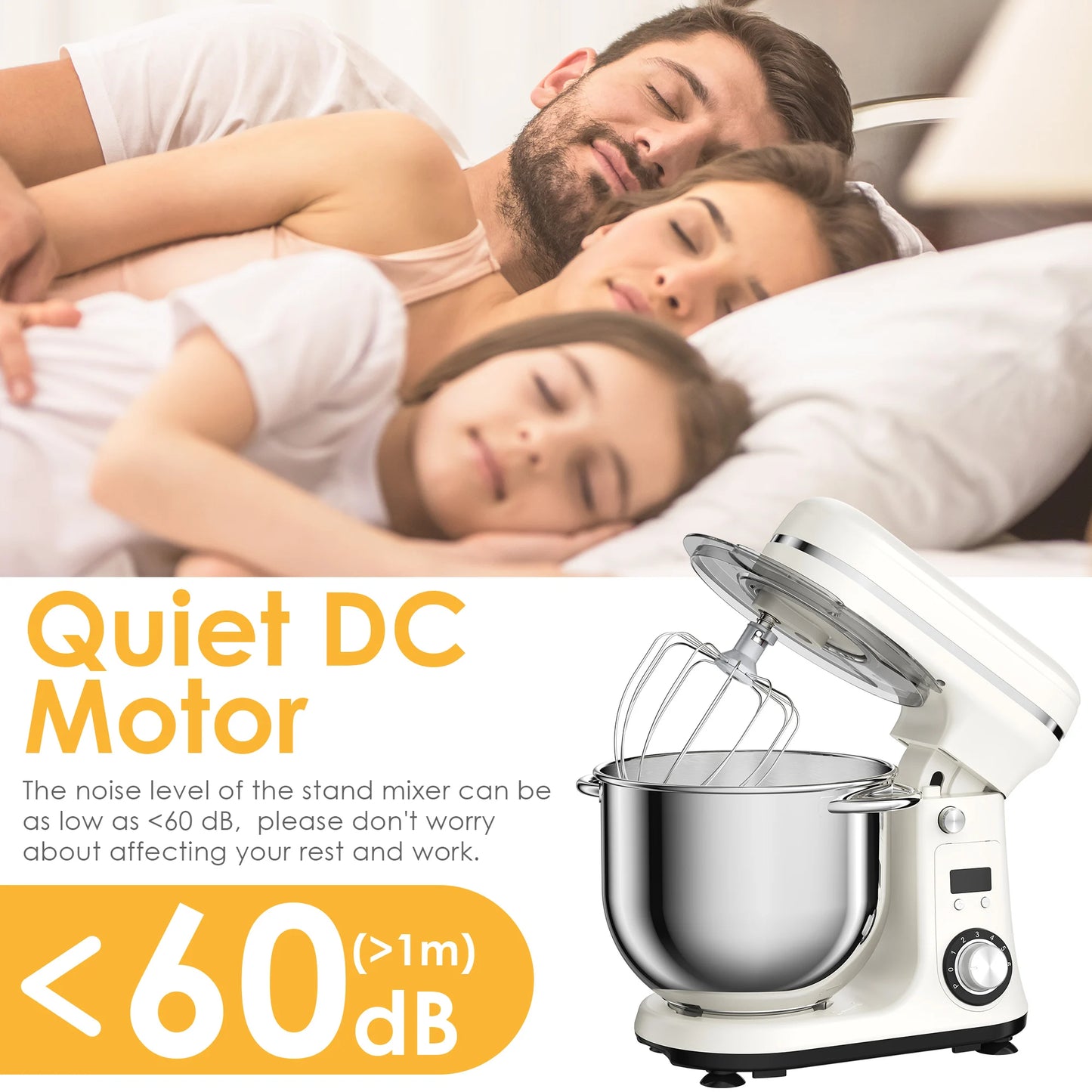 Biolomix Stand Mixer 6 Speed 1200W Quiet for Home Cooks