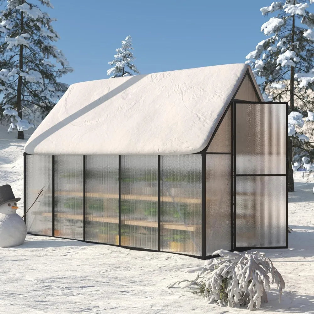 DUOFU Polycarbonate Greenhouse Walk In With Roof Vent